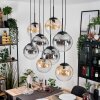 Gastor hanging light, globe light, pendant light Amber, clear, Smoke-coloured, 8-light sources