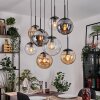 Gastor hanging light, globe light, pendant light Amber, clear, Smoke-coloured, 8-light sources