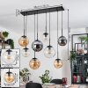 Gastor hanging light, globe light, pendant light Amber, clear, Smoke-coloured, 8-light sources