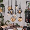 Gastor hanging light, globe light, pendant light Amber, clear, Smoke-coloured, 8-light sources
