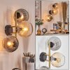 Koyoto globe light, wall light gold, black, 3-light sources