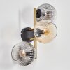 Koyoto globe light, wall light gold, black, 3-light sources