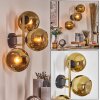 Koyoto globe light, wall light gold, black, 3-light sources