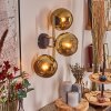 Koyoto globe light, wall light gold, black, 3-light sources