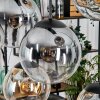 Gastor hanging light, globe light, pendant light Amber, clear, Smoke-coloured, 8-light sources