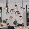 Gastor hanging light, globe light, pendant light Amber, clear, Smoke-coloured, 8-light sources