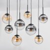 Gastor hanging light, globe light, pendant light Amber, clear, Smoke-coloured, 8-light sources