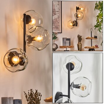 Ripoll globe light, wall light clear, 3-light sources