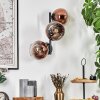 Koyoto globe light, wall light clear, coppery, 3-light sources