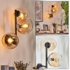Koyoto globe light, wall light Amber, clear, 3-light sources
