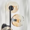 Koyoto globe light, wall light Amber, clear, 3-light sources