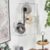 Koyoto globe light, wall light Amber, clear, Smoke-coloured, 3-light sources