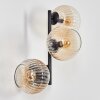 Koyoto globe light, wall light Amber, clear, 3-light sources