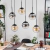 Gastor hanging light, globe light, pendant light Amber, clear, Smoke-coloured, 6-light sources