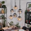 Gastor hanging light, globe light, pendant light Amber, clear, Smoke-coloured, 6-light sources