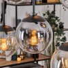 Gastor hanging light, globe light, pendant light Amber, clear, Smoke-coloured, 6-light sources