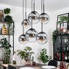 Gastor hanging light, globe light, pendant light clear, Smoke-coloured, 6-light sources