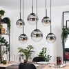 Gastor hanging light, globe light, pendant light clear, Smoke-coloured, 6-light sources