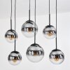 Gastor hanging light, globe light, pendant light clear, Smoke-coloured, 6-light sources
