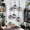 Gastor hanging light, globe light, pendant light clear, Smoke-coloured, 6-light sources