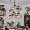 Gastor hanging light, globe light, pendant light Amber, clear, Smoke-coloured, 6-light sources