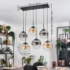 Gastor hanging light, globe light, pendant light Amber, clear, Smoke-coloured, 6-light sources