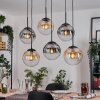 Gastor hanging light, globe light, pendant light Amber, clear, Smoke-coloured, 6-light sources