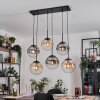 Gastor hanging light, globe light, pendant light Amber, clear, Smoke-coloured, 6-light sources