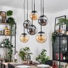 Gastor hanging light, globe light, pendant light Amber, Smoke-coloured, 6-light sources