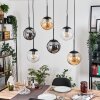 Gastor hanging light, globe light, pendant light Amber, clear, Smoke-coloured, 6-light sources