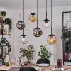 Gastor hanging light, globe light, pendant light Amber, clear, Smoke-coloured, 6-light sources