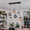 Gastor hanging light, globe light, pendant light Amber, clear, Smoke-coloured, 6-light sources