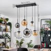 Gastor hanging light, globe light, pendant light Amber, clear, Smoke-coloured, 6-light sources