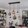 Gastor hanging light, globe light, pendant light Amber, clear, Smoke-coloured, 6-light sources