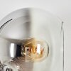 Koyoto globe light, wall light chrome, clear, Smoke-coloured, 3-light sources