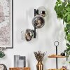 Koyoto globe light, wall light chrome, clear, Smoke-coloured, 3-light sources