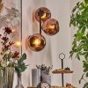 Koyoto globe light, wall light coppery, 3-light sources