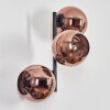Koyoto globe light, wall light coppery, 3-light sources