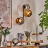 Ripoll globe light, wall light chrome, gold, Smoke-coloured, 3-light sources