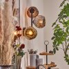 Ripoll globe light, wall light chrome, gold, coppery, Smoke-coloured, 3-light sources