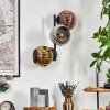 Ripoll globe light, wall light chrome, gold, coppery, Smoke-coloured, 3-light sources