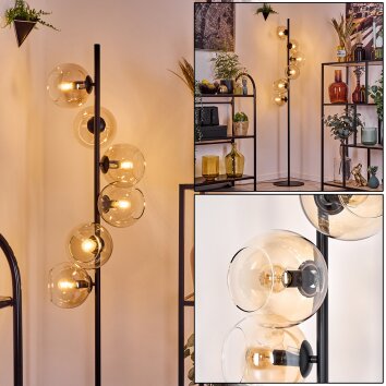 Koyoto floor lamp 31 cm Amber, clear, 6-light sources