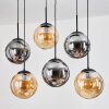 Gastor hanging light, globe light, pendant light Amber, Smoke-coloured, 6-light sources