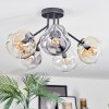 Ripoll ceiling light, globe light Amber, clear, Smoke-coloured, 5-light sources
