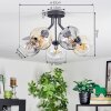Ripoll ceiling light, globe light Amber, clear, Smoke-coloured, 5-light sources