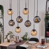 Gastor hanging light, globe light, pendant light Amber, Smoke-coloured, 8-light sources