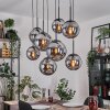 Gastor hanging light, globe light, pendant light Smoke-coloured, 8-light sources