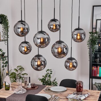 Gastor hanging light, globe light, pendant light Smoke-coloured, 8-light sources