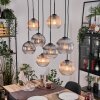 Koyoto hanging light, globe light, pendant light Ecru, black, 8-light sources