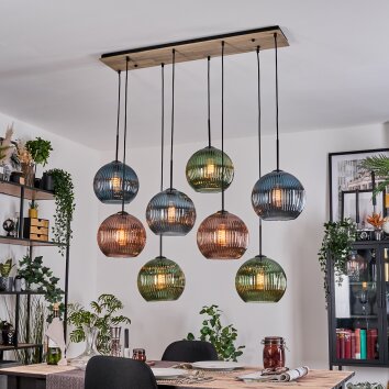 Koyoto hanging light, globe light, pendant light Ecru, black, 8-light sources